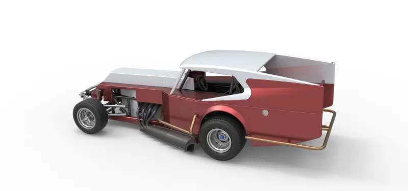 Vintage Dirt Modified stock car Version 5 Scale 1:25 - Model preview 12