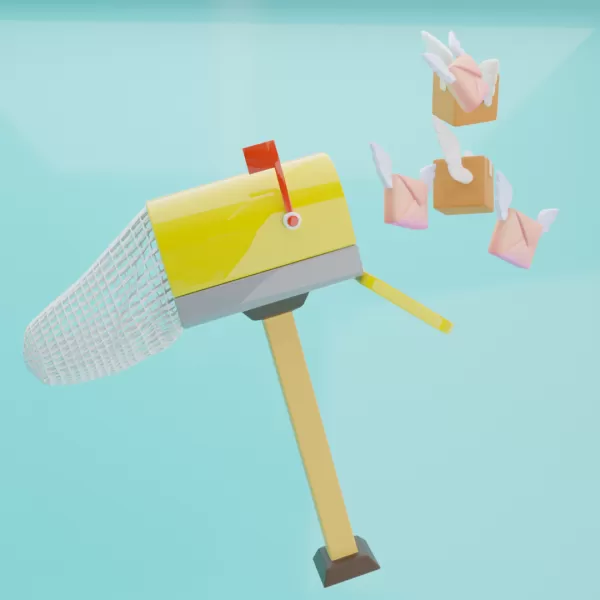 butterfly net with Flying Mailbox - Model preview 3
