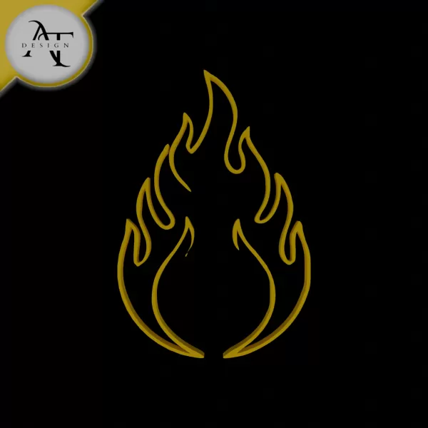 Simple Flame Symbol - 2D Art - Model preview 1