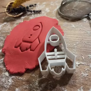 Rocket Cookie & Clay Cutter, Gift for Space Lovers, Tutorial - Model thumbnail 4