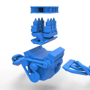 Engine of Vintage Supermodified stock car V3 Scale 1:25 - Model thumbnail 14