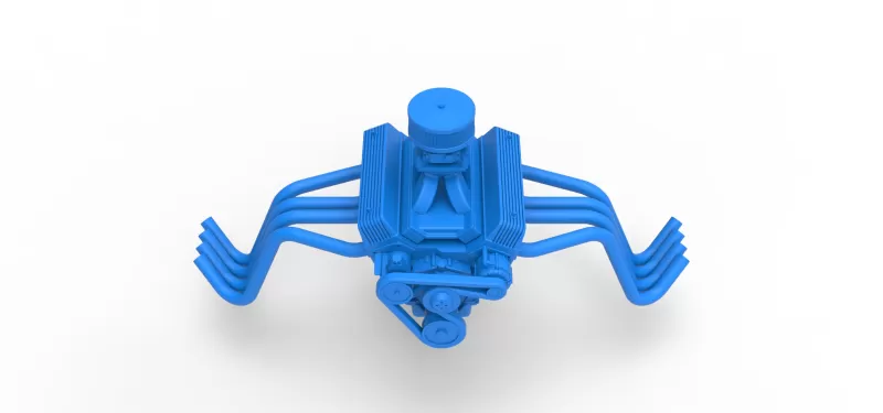 Engine V8 for vintage dragster Version 9 Scale 1:25 - Model preview 6