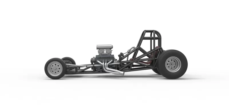 Vintage Front engine dragster Base Version 4 Scale 1:25 - Model preview 9