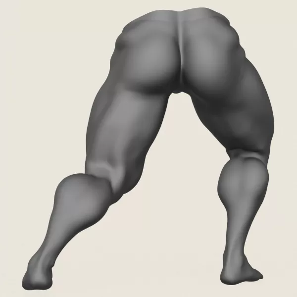 Muscular Man Leg Pose 06 - Model preview 5