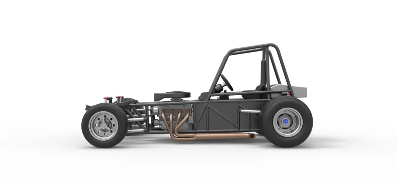 Vintage Dirt Modified stock car Base Version 4 Scale 1:25 - Model preview 9