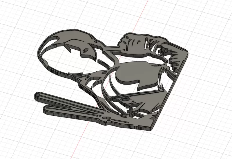 Silhouette Deadpool - Marvel Wall art - Model preview 2