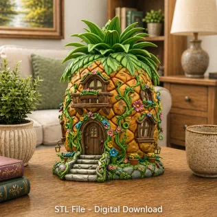 Pineapple Fantasy House STL File for 3D Printing - Model thumbnail 2
