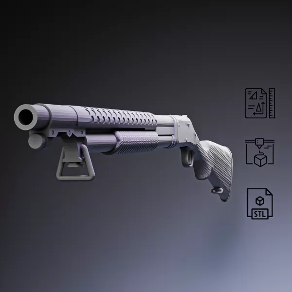 M1897 Pump-Action Shotgun - Model preview 8