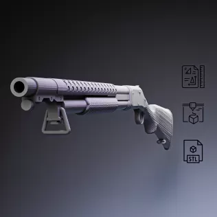 M1897 Pump-Action Shotgun - Model thumbnail 8