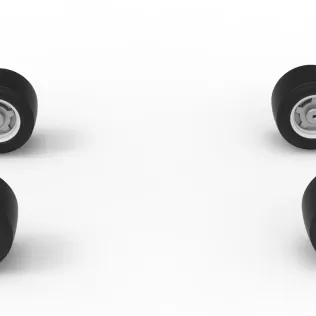 Wheel Set of Vintage Asphalt Modified stock car Scale 1:25 - Model thumbnail 5