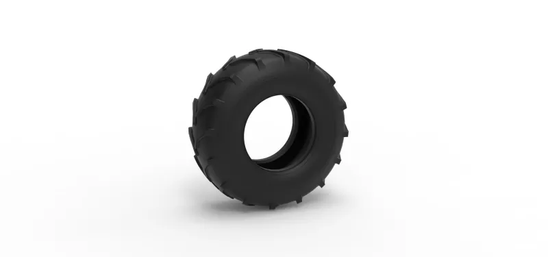 Mud dragster front tire 5 Scale 1:25 - Model preview 1