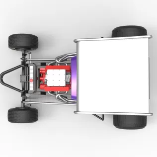 Vintage Winged Supermodified stock car for Dirt Scale 1:25 - Model thumbnail 11