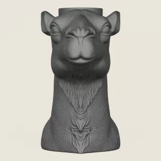 Camel Face Vase Print Ready 3D Model - Model thumbnail 3