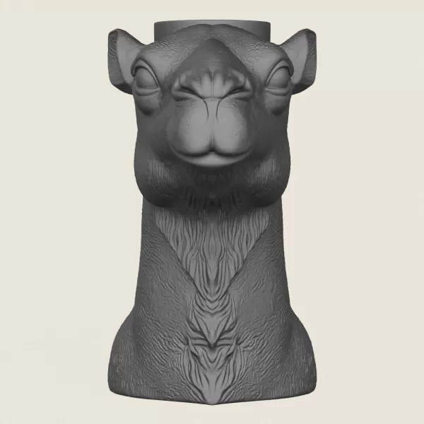 Camel Face Vase Print Ready 3D Model - Model preview 3