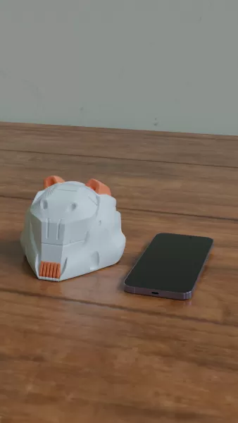 Mini Cyberpunk Helmet – 3D Printable Collectible - Model preview 2