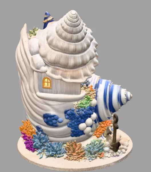 Seashell House STL File – Fantasy Ocean Shell House - Model preview 5