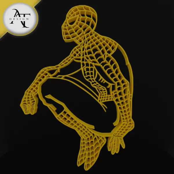 Spiderman - Marvel - Silhouette - 2D Wall Art Decor - Model preview 1