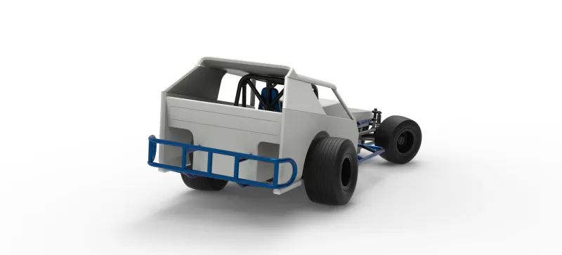 Vintage Dirt Modified stock car V8 while turning Scale 1:25 - Model preview 18