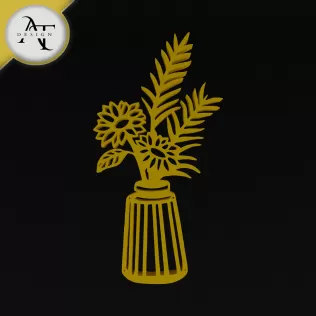 Flowers in vase - Line Art - 2D Wall Art Decor