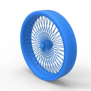 50 inch Wire wheel of Donk car Scale 1:25 - Model thumbnail 15