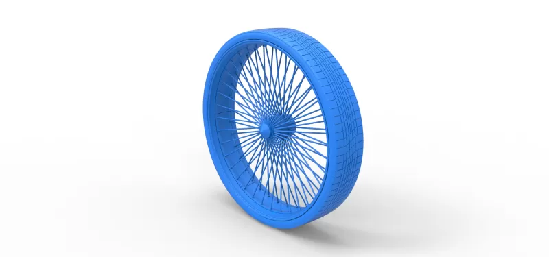 50 inch Wire wheel of Donk car Scale 1:25 - Model preview 15