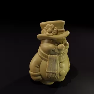 Jolly Snowman Gentleman with Top Hat and Scarf - Model thumbnail 2