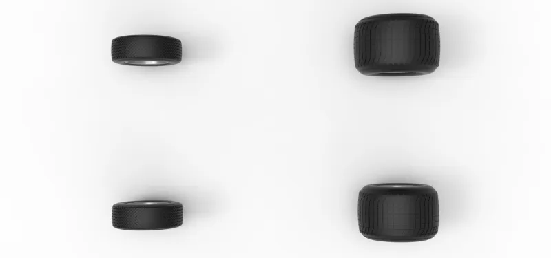 Wheel Set of Vintage Dirt Silver Crown Car Scale 1:25 - Model preview 6