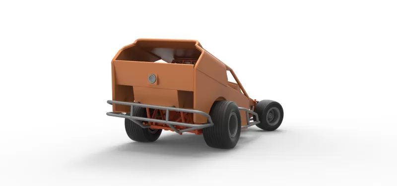 Vintage Dirt Modified stock car Version 3 while turning 1:25 - Model preview 19