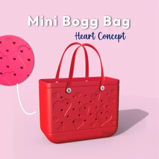 Heart Mini Bogg Bag, Bogg Bag Keychain, Love Bogg Bag, Beach Bag - Model thumbnail 2