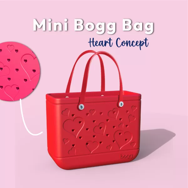Heart Mini Bogg Bag, Bogg Bag Keychain, Love Bogg Bag, Beach Bag - Model preview 2