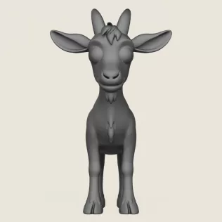Cartoon Goat Print Ready 3D Model - Model thumbnail 2
