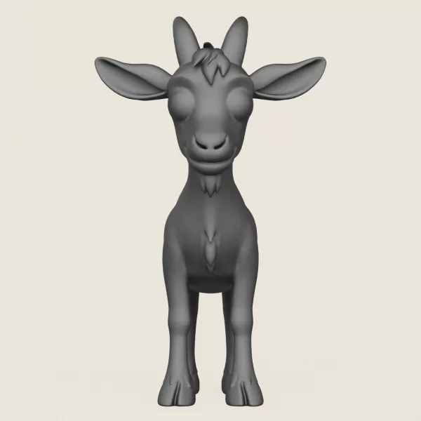 Cartoon Goat Print Ready 3D Model - Model preview 2