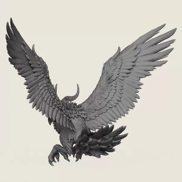 Attacking Monster Bird - Model preview 7