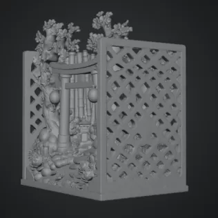 Sakura Sanctuary Book Nook STL File for 3D Print - Model thumbnail 16