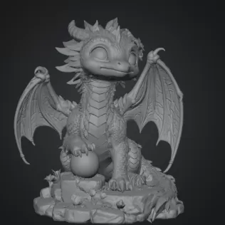 Blossom Baby Dragon STL File for 3D Print - Model thumbnail 11