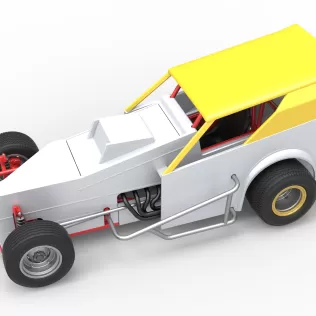 Vintage Dirt Modified stock car Version 7 Scale 1:25 - Model thumbnail 4