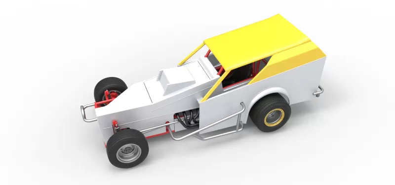 Vintage Dirt Modified stock car Version 7 Scale 1:25 - Model preview 4