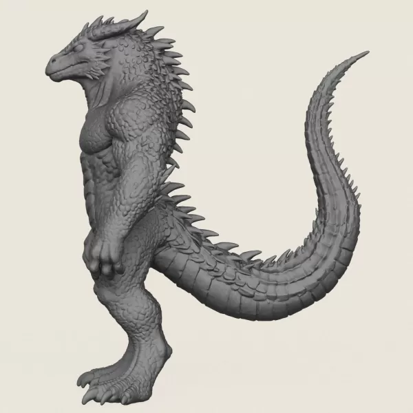 Monster Lizard Print Ready 3D Model - Model preview 3