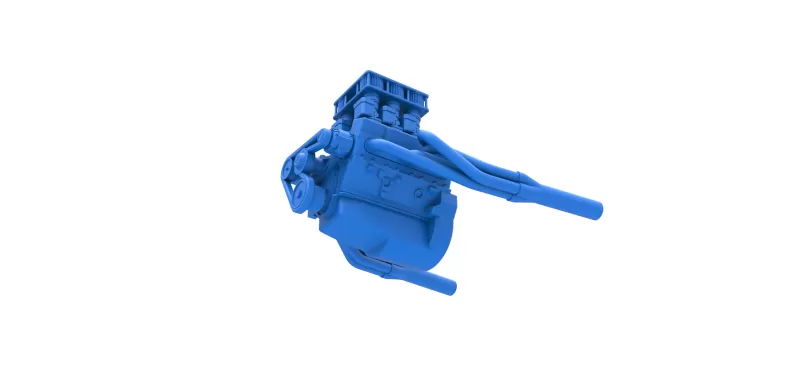 Engine of Vintage Supermodified stock car V3 Scale 1:25 - Model preview 3