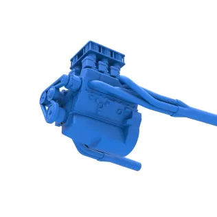 Engine of Vintage Supermodified stock car V3 Scale 1:25 - Model thumbnail 3