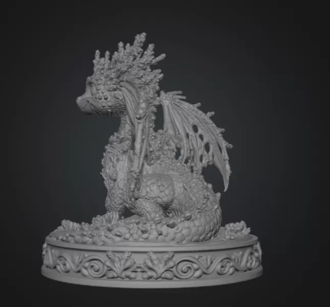 Coral Reef Baby Dragon STL for 3D Print - Model preview 8