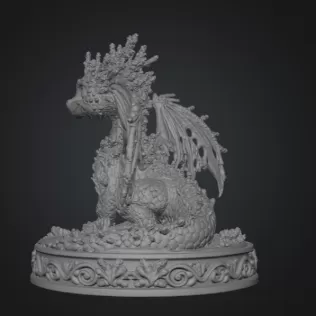 Coral Reef Baby Dragon STL for 3D Print - Model thumbnail 8