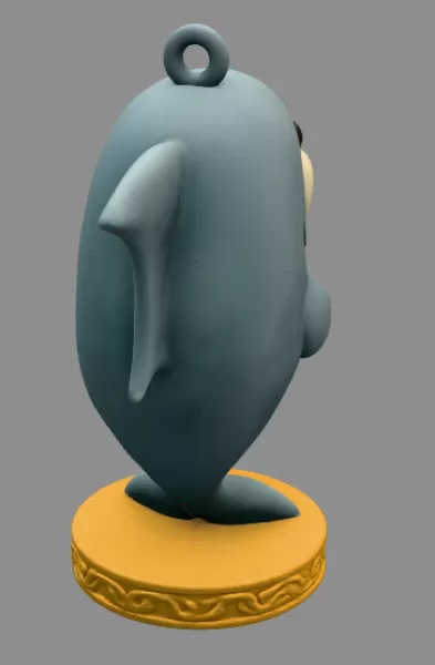 Shark with Heart — Cute Shark Pendant - Model preview 4