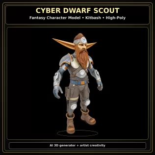 Fantasy Dwarf Warrior Pack – Fantasy Character Model Kitbash - Model thumbnail 12