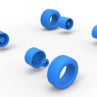 Wheel set of Northeast Dirt Modified stock car V5 Scale 1:25 - Model thumbnail 13