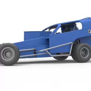Vintage Dirt Modified stock car Version 2 while turning 1:25 - Model thumbnail 2