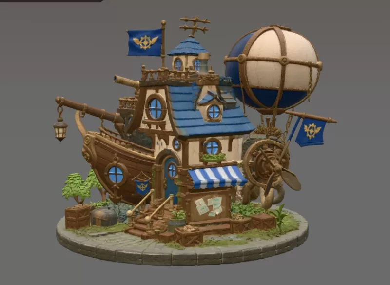 Sky Captain Airship House STL File for 3D Print - Model preview 6