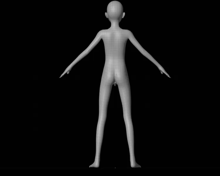 FEMALE tEEN bASE mESH - Model preview 5