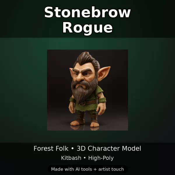 Woodland Fae Character Pack (10 High-Poly Kitbash Figures) - Model preview 18