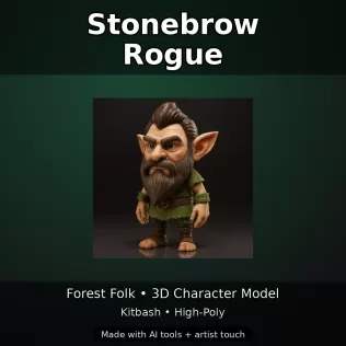 Woodland Fae Character Pack (10 High-Poly Kitbash Figures) - Model thumbnail 18
